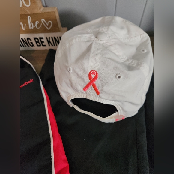 Breast Cancer Support Bundle - Reebok Windbreaker Pants & Under Armour Hat - Picture 6 of 9